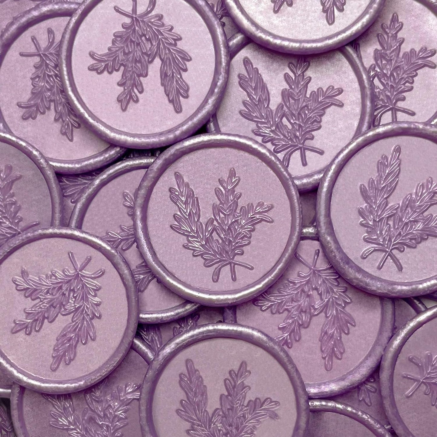 25Pcs Wax Seal Stickers Handmade Envelope Seals Self Adhesive Wax Stickers for Wedding Party Invitations, Envelope, Gift Wrap, Christmas(Rosemary Style, Lilac Purple)