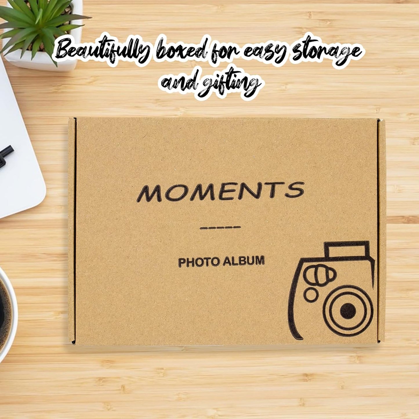 Kid Scrapbook Photo Album Hard Cover DIY Photo Album for Kids Instant Camera Print Paper with DIY Accessories (White)