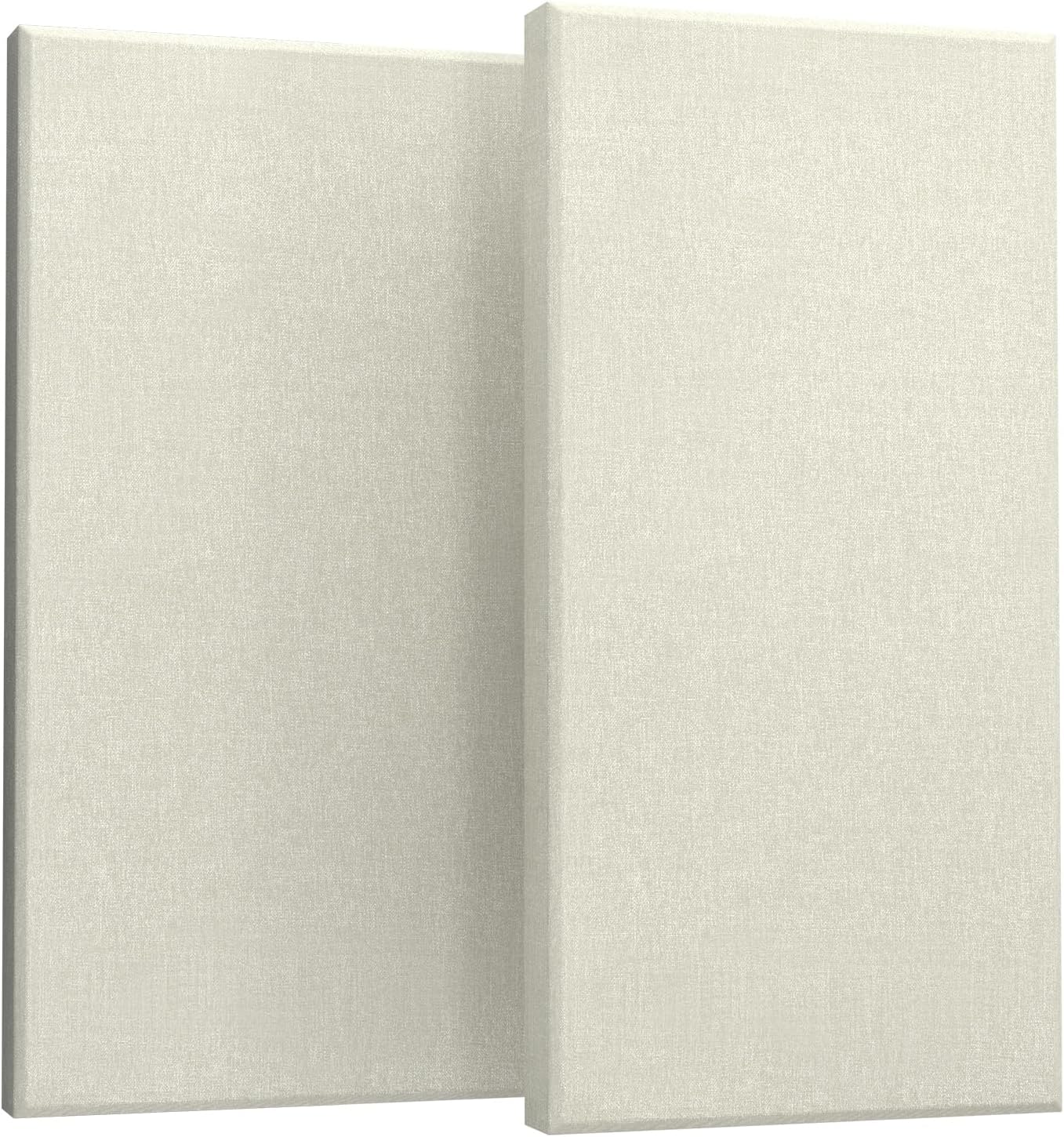 UMIACOUSTICS 2 PCS Acoustic Panel, 47.2" x 23.6" x 2" Fiberglass Sound Proof Wall Panels, Sound Absorbing Panels for Studios, Office, Home Theater. Off White