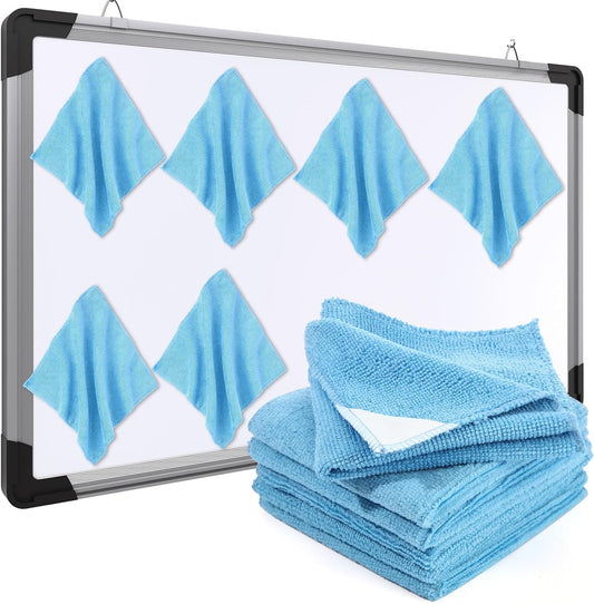 6 Pack Magnetic Whiteboard Cleaning Cloth Magnetism 10'' x 10'' Colorful Microfiber Dry Erase Cloth Reusable Washable Whiteboard Eraser for Classroom Home Office (Blue)