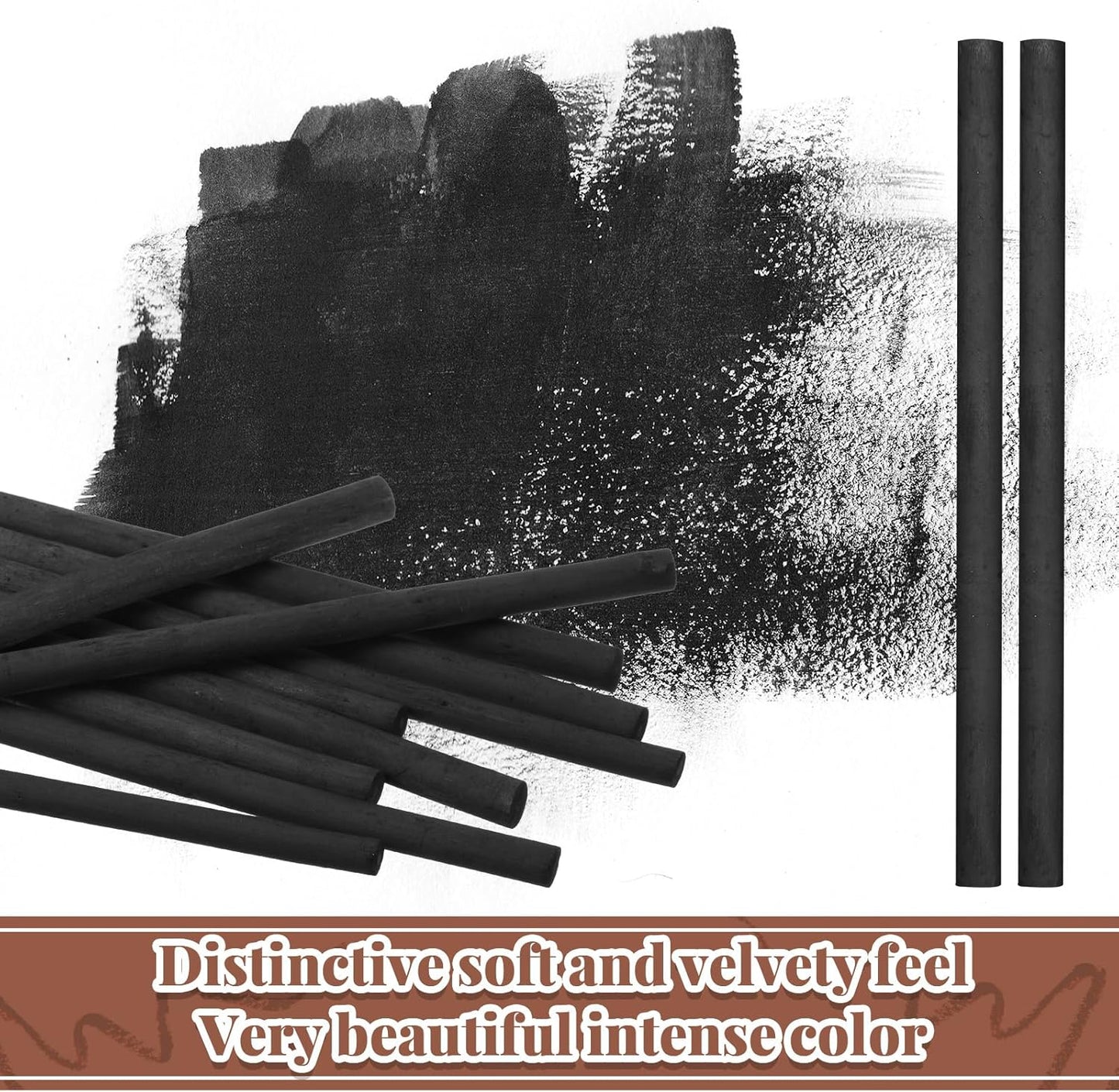 Gueevin 50 Pcs Willow Charcoal Sticks, Willow Charcoal, Artists, Beginners, Students, Perfect for Sketching, Drawing, Shading, and Fine Art (5-7mm)
