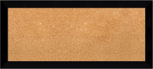 Amanti Art Natural Cork Board for Wall, 15x33 Vision Board with Black Wood Frame, Medium Corkboard Office Decor for Home Organization, Modern Contemporary Corkboard Pinboard to display items for home