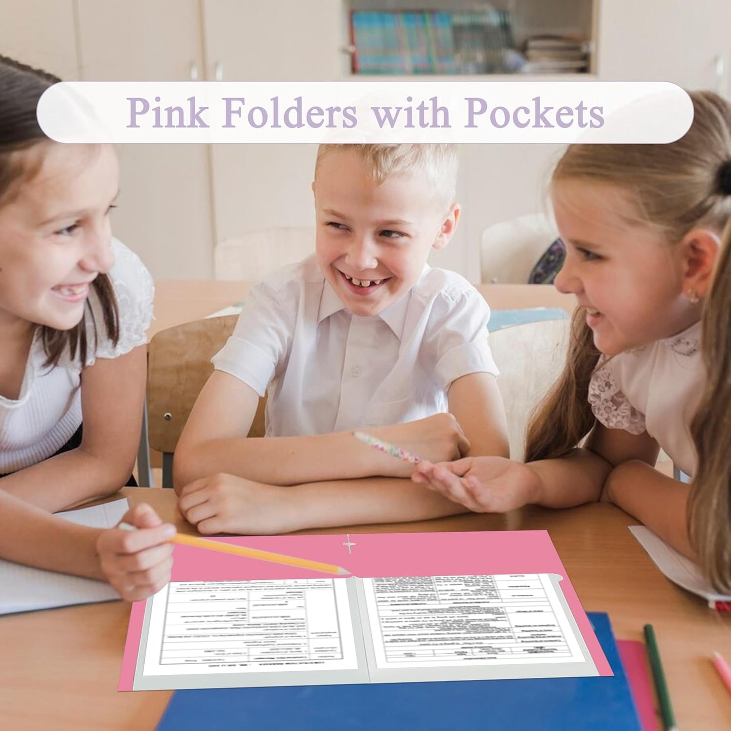 Zzrywuty File Folders with Pockets Letter Size，25-Pack Paper Folders with Card Slot，Two Pocket Folders for School Students，Businessmen，Home and Office Workers（Pink）