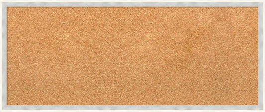 Amanti Art Natural Cork Board for Wall, 13x31 Vision Board with White Frame, Medium Corkboard Office Decor for Home Organization, Modern Corkboard Pinboard to Display Items for Home Organization in