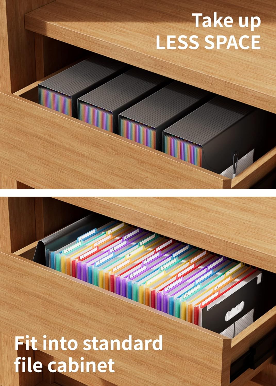 ABC life 26 Pockets Accordion File Organizer/Expanding File Folder A4 Letter Size Expandable Filling Box/Plastic Accordian Document Paper Coupon Bill Receipt Organiser, A-Z Alphabetical Colored Tabs