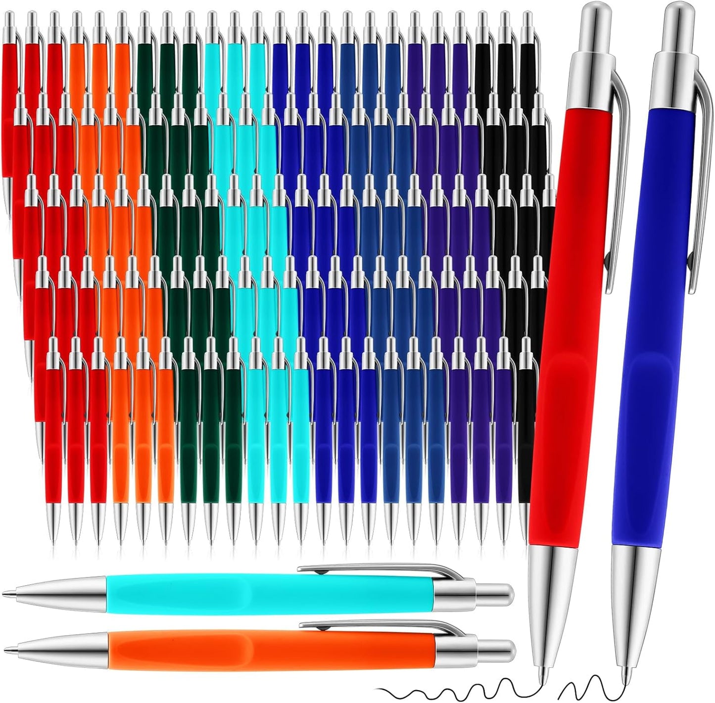 120 Pack Ballpoint Pens Bulk Retractable Gel Ink Pens Back to School Supplies 0.7mm Medium Point Black Ink Smooth Writing for School Office Journal Teacher Student Gifts(Colorful)