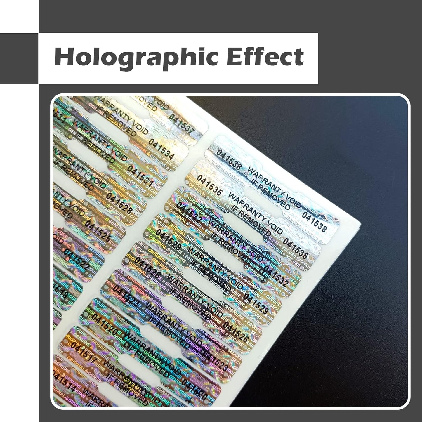 Hologram Tamper Evident Stickers, Void High Security Sticker, DogBone Warranty Tamper Proof Sealing Labels, Unique Sequential Serial Numbering (2Inch X 0.4Inch,GQYH) (120)