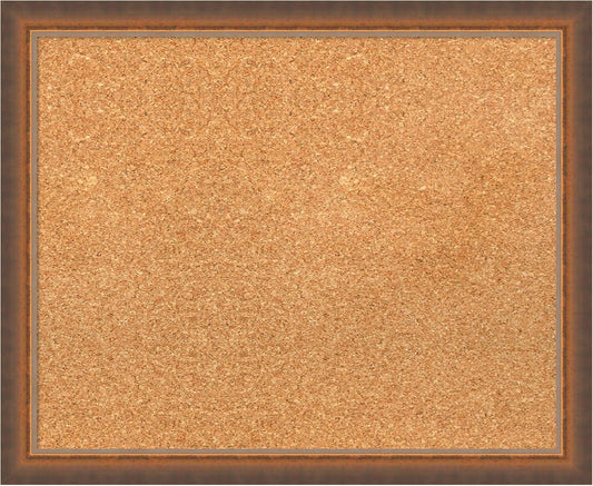Amanti Art Natural Cork Board for Wall, 18x22 Vision Board with Bronze Frame, Small Corkboard Office Decor for Home Organization, Modern Corkboard Pinboard to Display Items for Home Organization in