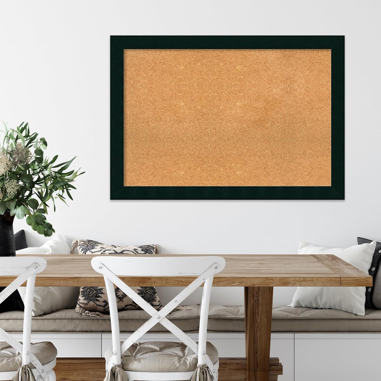 Amanti Art Natural Cork Board for Wall, 28x40 Vision Board with Black Wood Frame, Large Corkboard Office Decor for Home Organization, Modern Contemporary Corkboard Pinboard to display items for home