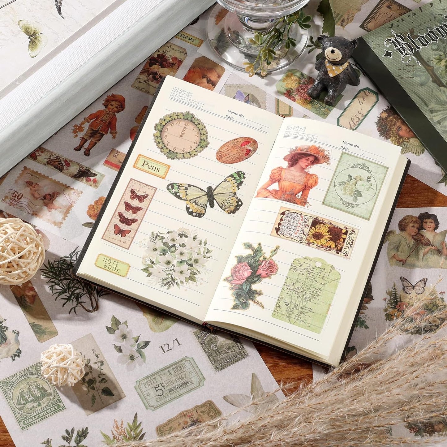 Vintage Scrapbook Stickers 24 Sheets 480 Precut People Stickers for Scrapbooking Washi Sticker for Journaling Vintage Junk Journal Supplies