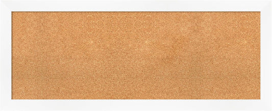 Amanti Art Natural Cork Board for Wall, 19x47 Vision Board with White Frame, Oversize Corkboard Office Decor for Home Organization, Modern Corkboard Pinboard to Display Items for Home Organization in