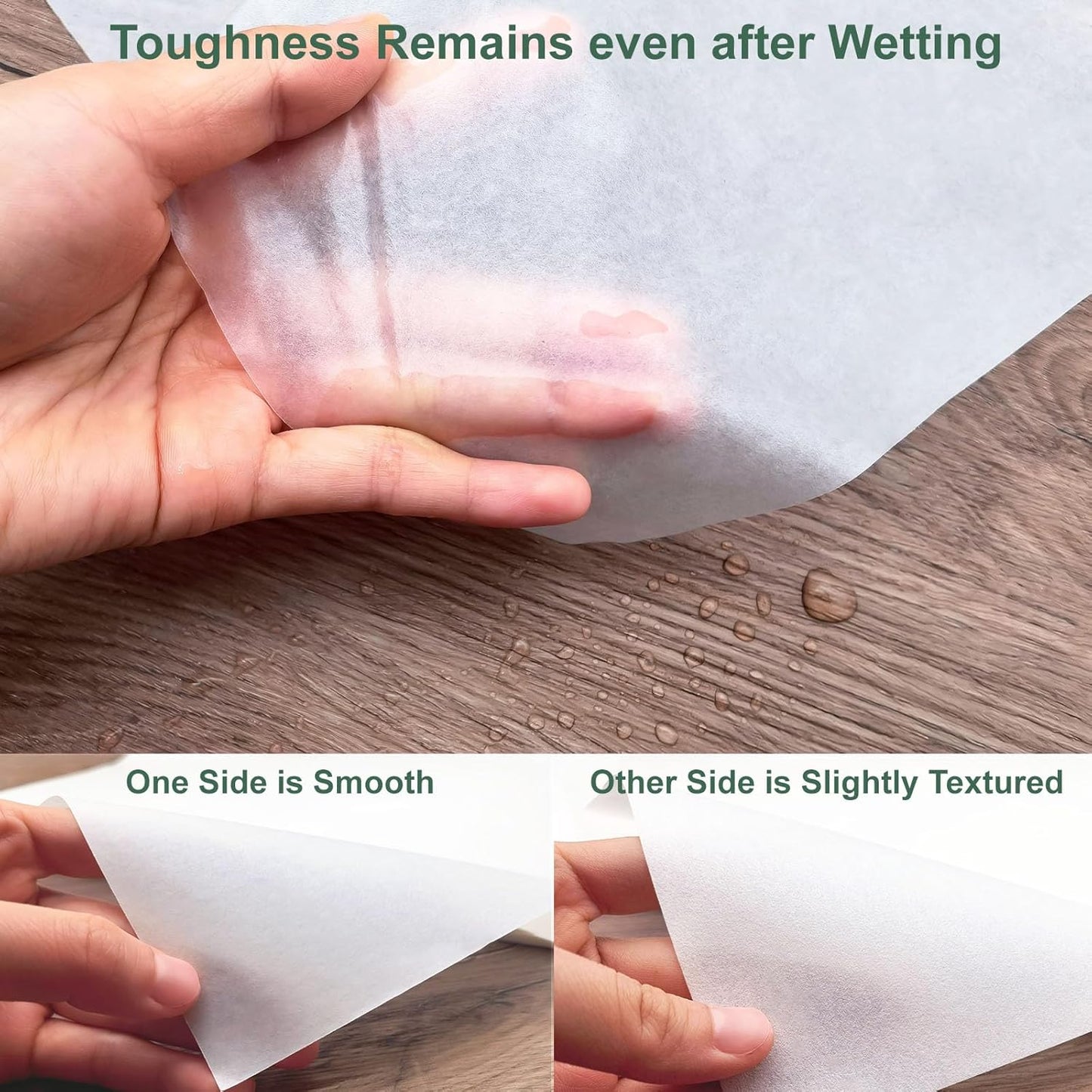 MLNSUNNY 50 Sheets of Artist Teabag Paper for Mixed Media Art,16.5''x16.5''White Large Handmade Paper,Wet Strength Tissue DIY Art Craft Supplies for Painting,Collage,Cyanotype,Origami,Printmaking