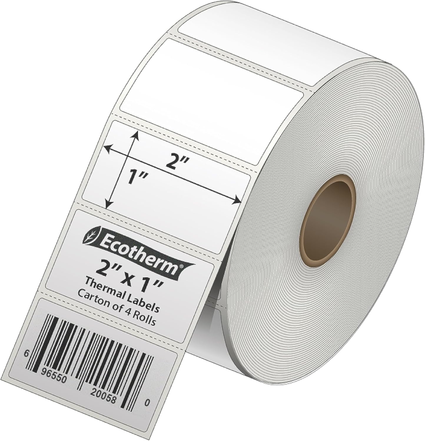 2"x1" Thermal Labels for Rollo, Munbyn, Zebra, Godex, Arkscan, iDPRT, Offnova Printers and More - White Paper Stickers - Small Multipurpose Barcode Labels | 5600 Labels | 4 Rolls | by Ecotherm