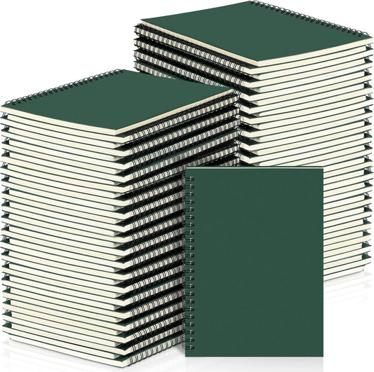 Yahenda Spiral Notebook Bulk A5 Journal Lined 8.3'' x 5.5'' Writing Composition Paper Small Notepad Subject Notebook for Students Office Business Back to School Supplies(Deep Green,54 Pcs)