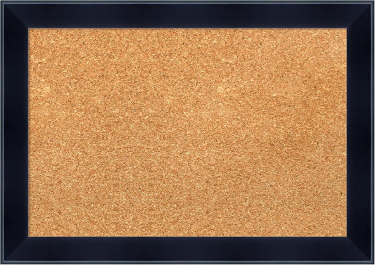 Amanti Art Natural Cork Board for Wall, 14x20 Vision Board with Black Wood Frame, Small Corkboard Office Decor for Home Organization, Modern Corkboard Pinboard to Display Items for Home Organization