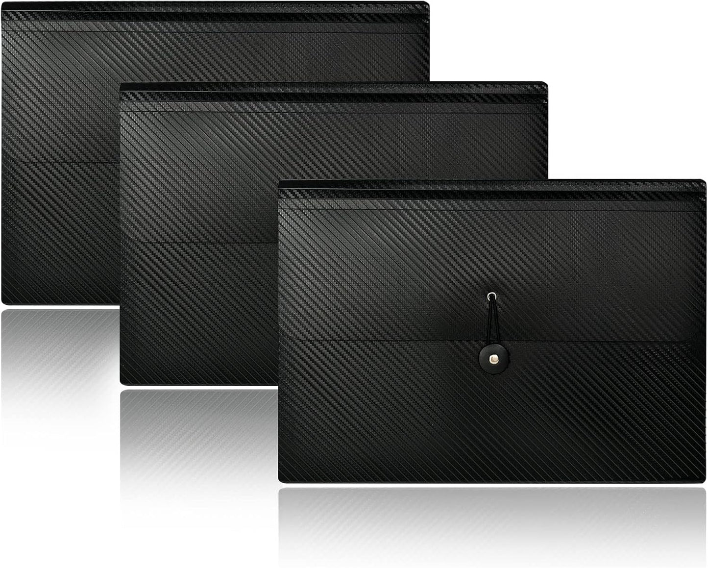 Cesil 3Pcs Expanding File Folders, 13 Pockets File Organizer Accordion File Holder with Elastic Buckles Closure, A4 Paper Document Organizer for Home School Office