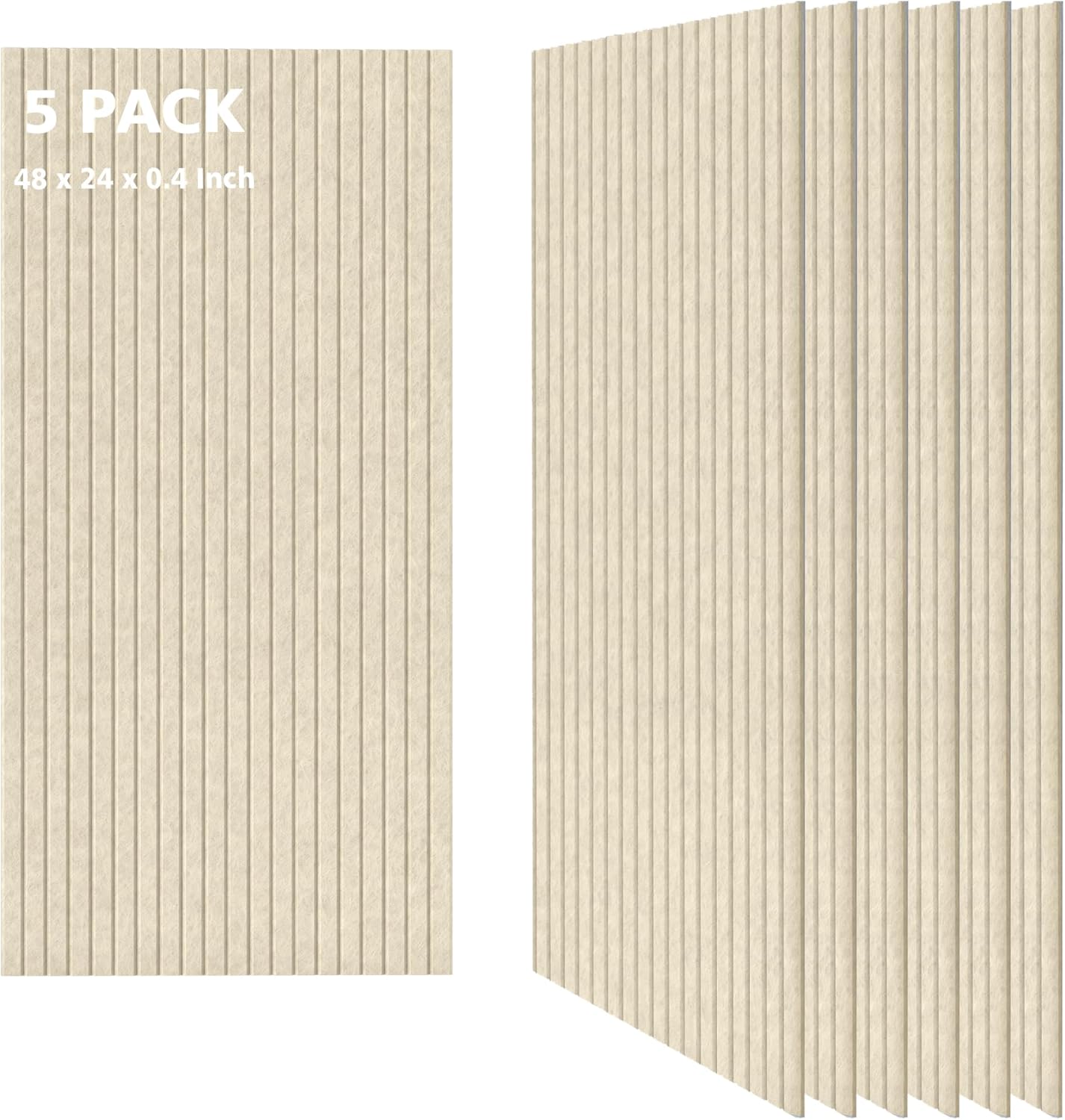 Acoustic Panels,5 Pack Sound Panels Noise Reducing for Walls,48"x24"x0.4" Soundproof Wall Panels,High-Density Acoustic Wall Panels,Decorative Sound Dampening Panels,Camel