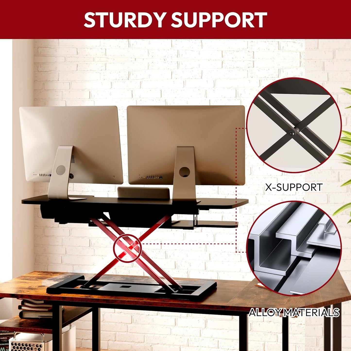 SANODESK 35" Electric Standing Desk Converter,Height Adjustable Riser for Office Home, Monitor and Laptop Workstation with Large Keyboard Tray,Black Color