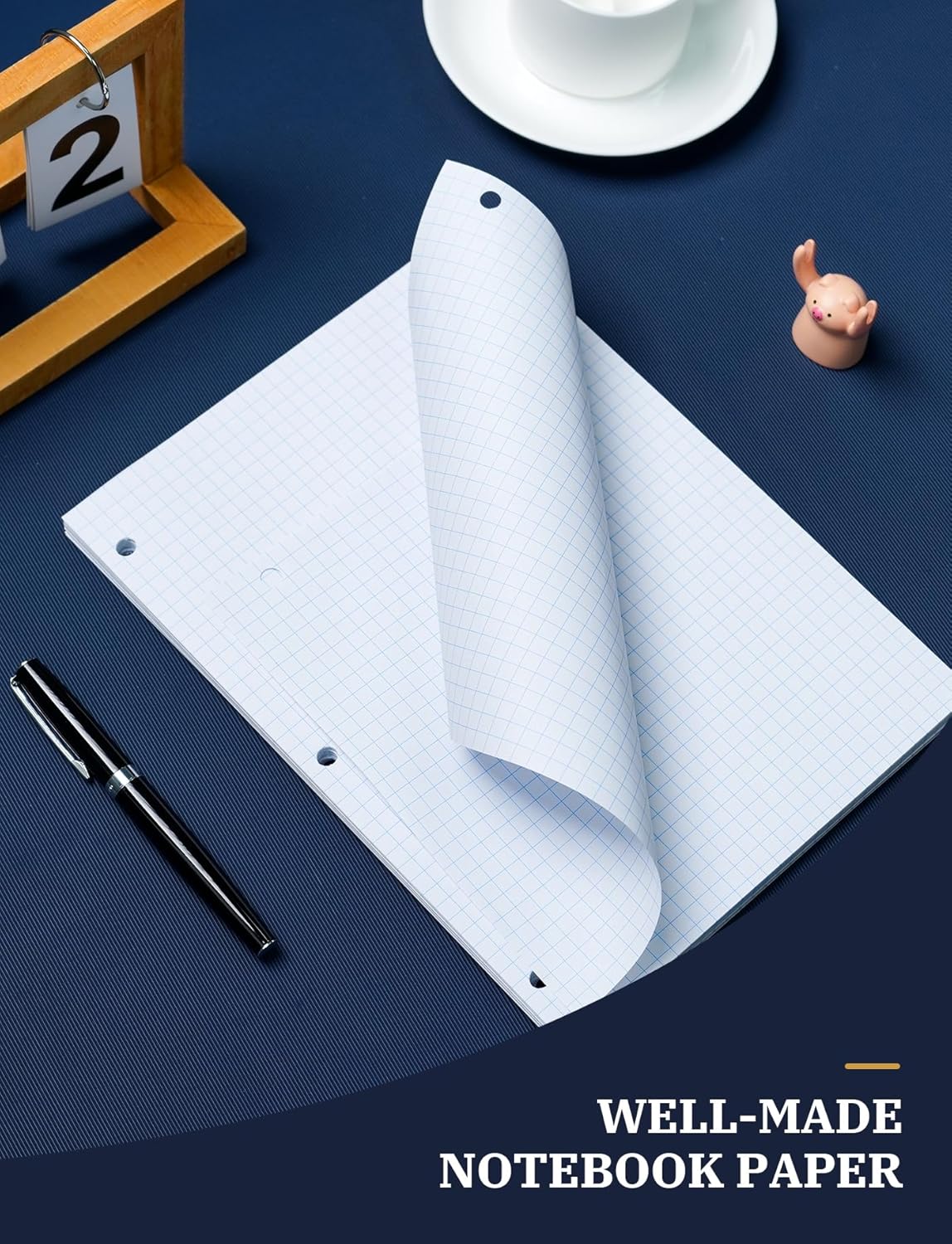 Graph Paper Loose Leaf, 120 Sheets Loose Leaf Paper, Binder Paper 8 x 10.5 in, 4x4 Quad Ruled Filler Papers Bulk 8 x 10-1/2 for Binder, 3-Hole Punched Graphing Pads for Engineering Sketching Notes