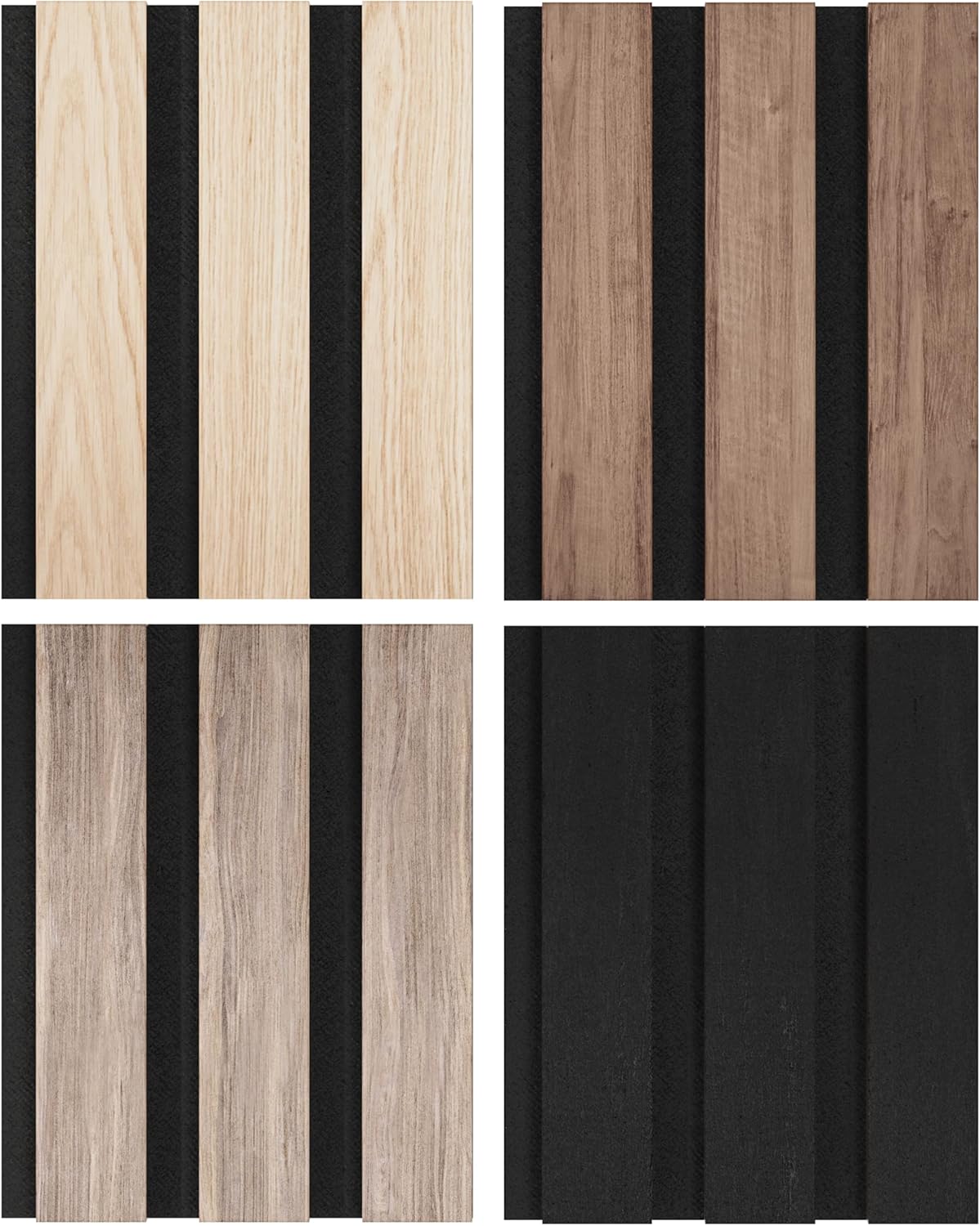 Samples-Pack Acoustic Slat Wall Panels - Soundproof Wood Paneling for Interior Decor