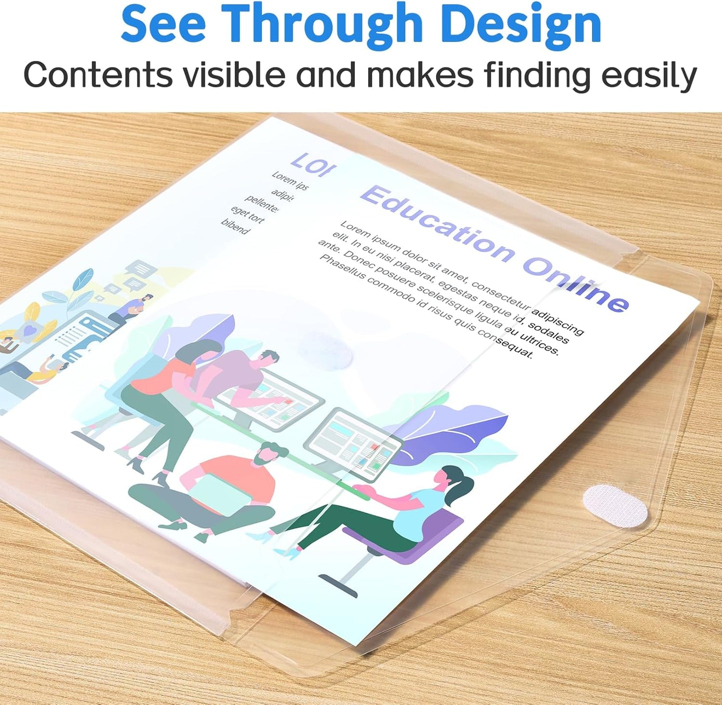 Sooez 10 Pack Plastic Envelopes File Folders, Rainforced Clear Folder Important Document Organizer, A4 Letter Size Bill Receipt Paper Holder Organizer Folder with Closure for School Office