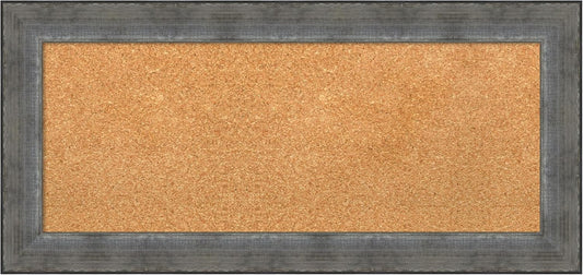 Amanti Art Natural Cork Board for Wall, 16x34 Vision Board with Silver Wood Frame, Medium Corkboard Office Decor for Home Organization, Casual Corkboard Pinboard to Display Items for Home