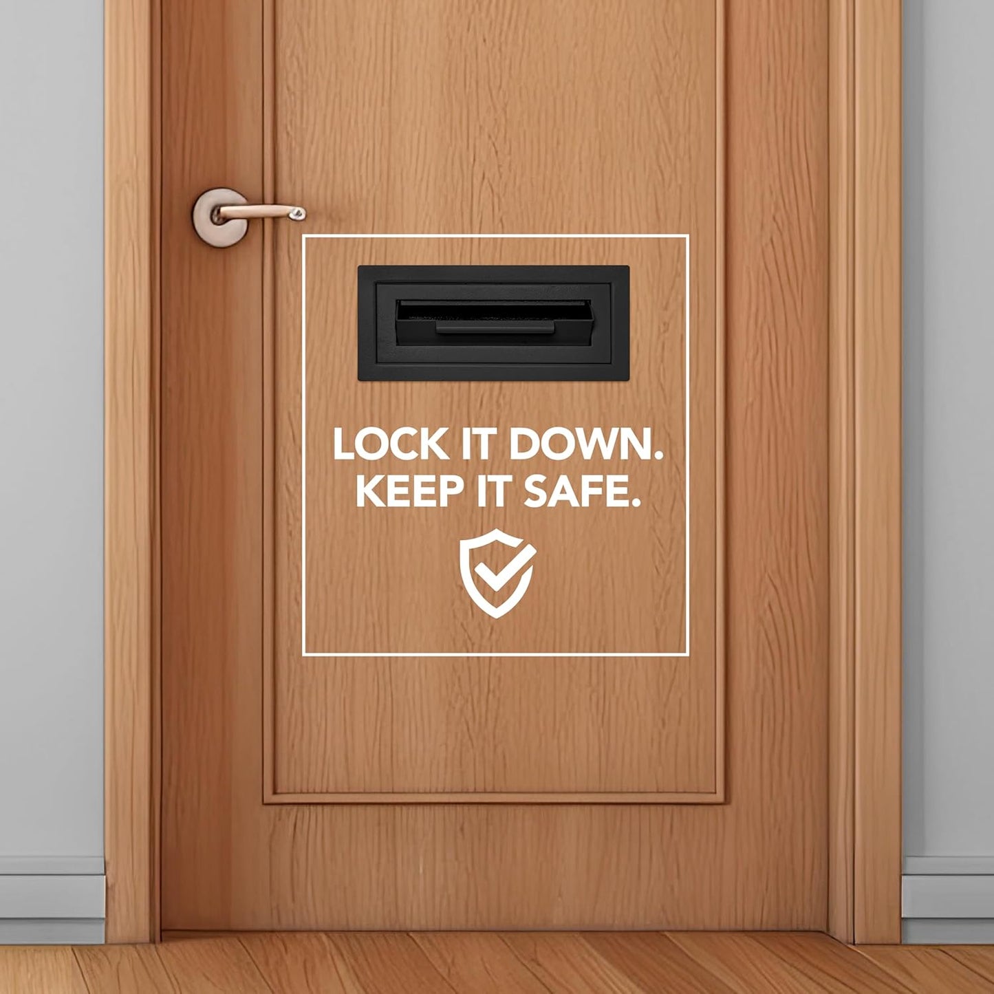 Through-the-Door Drop Box Deposit Safe 12 x 6 x 15" - Heavy Duty Steel Mailbox with Lock for Receiving Mail, Checks, Letters, Cash and more for Home, Office and Commercial Use (D500) (Black)