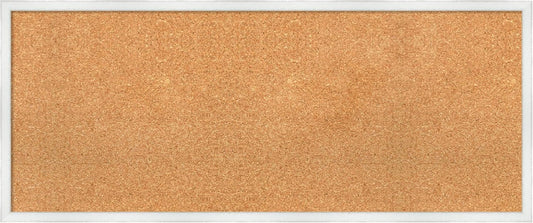 Amanti Art Natural Cork Board for Wall, 17x41 Vision Board with White Frame, Large Corkboard Office Decor for Home Organization, Country Rustic Corkboard Pinboard to Display Items for Home