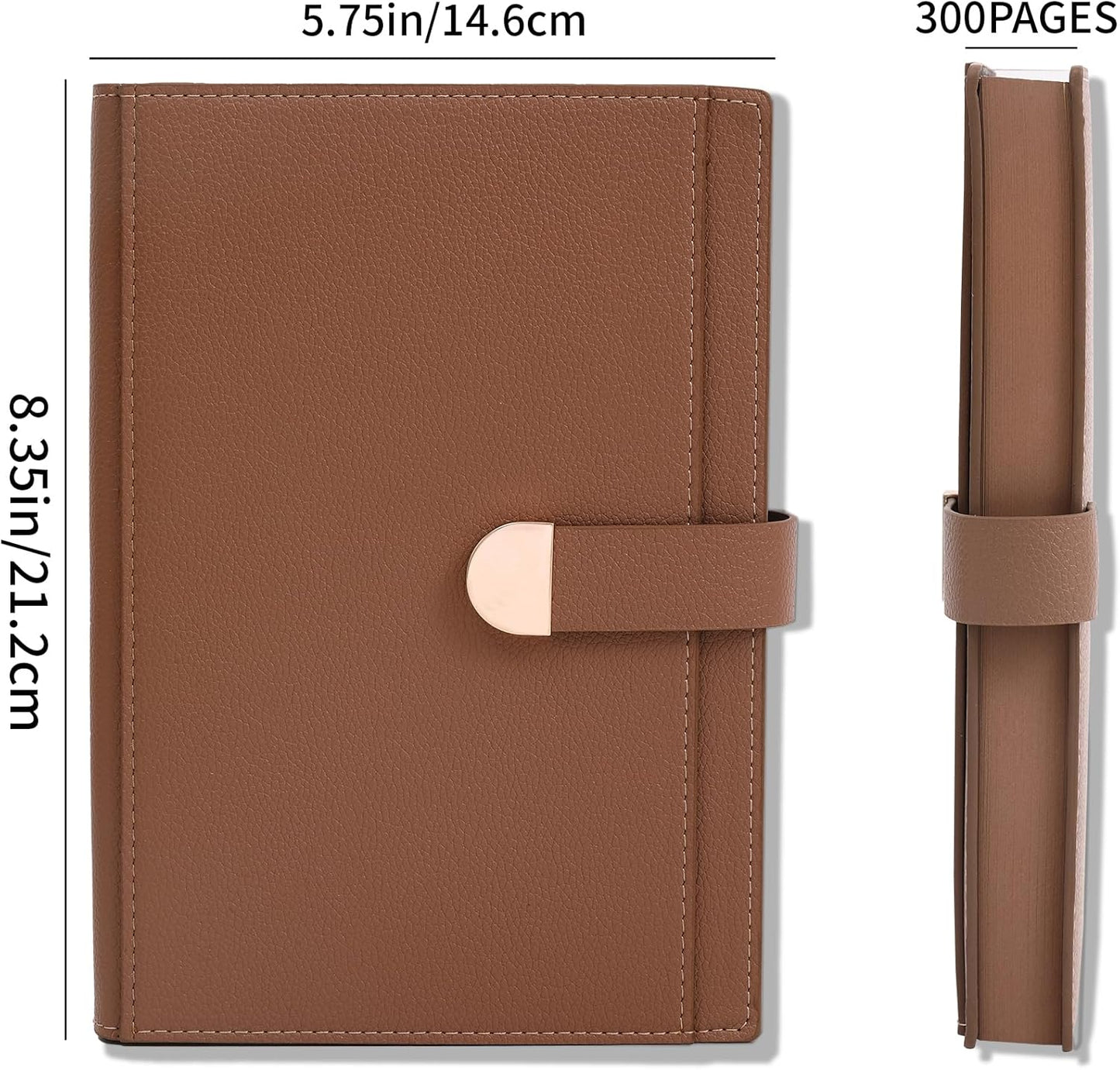 Textured Hardcover Lined Journal for Women Men Magnetic Buckle A5 Leather Journal Notebook with Gift Box 300 Pages 67 lb./100 gsm Paper College Ruled Journaling Notebook for Writing Work School Daily Diary