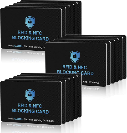 RFID Blocking Card, NFC Debit Credit Card Passport Protector, Entire Wallet Protection Blocker Set for Men & Women, Smart Slim Design Perfectly fits in Wallet and Purse (18)