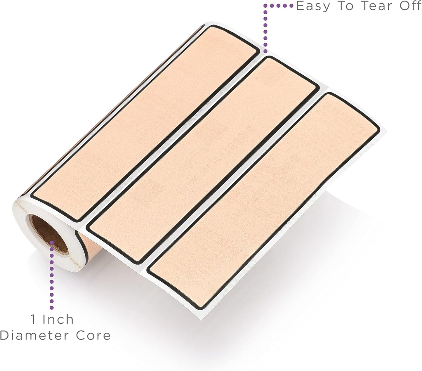 Carstens Adhesive Sticker Labels, 5 3/8” x 1 3/8”, Binder Labels for 1.5” – 4” Ring Binder Spines, Salmon, Roll of 200