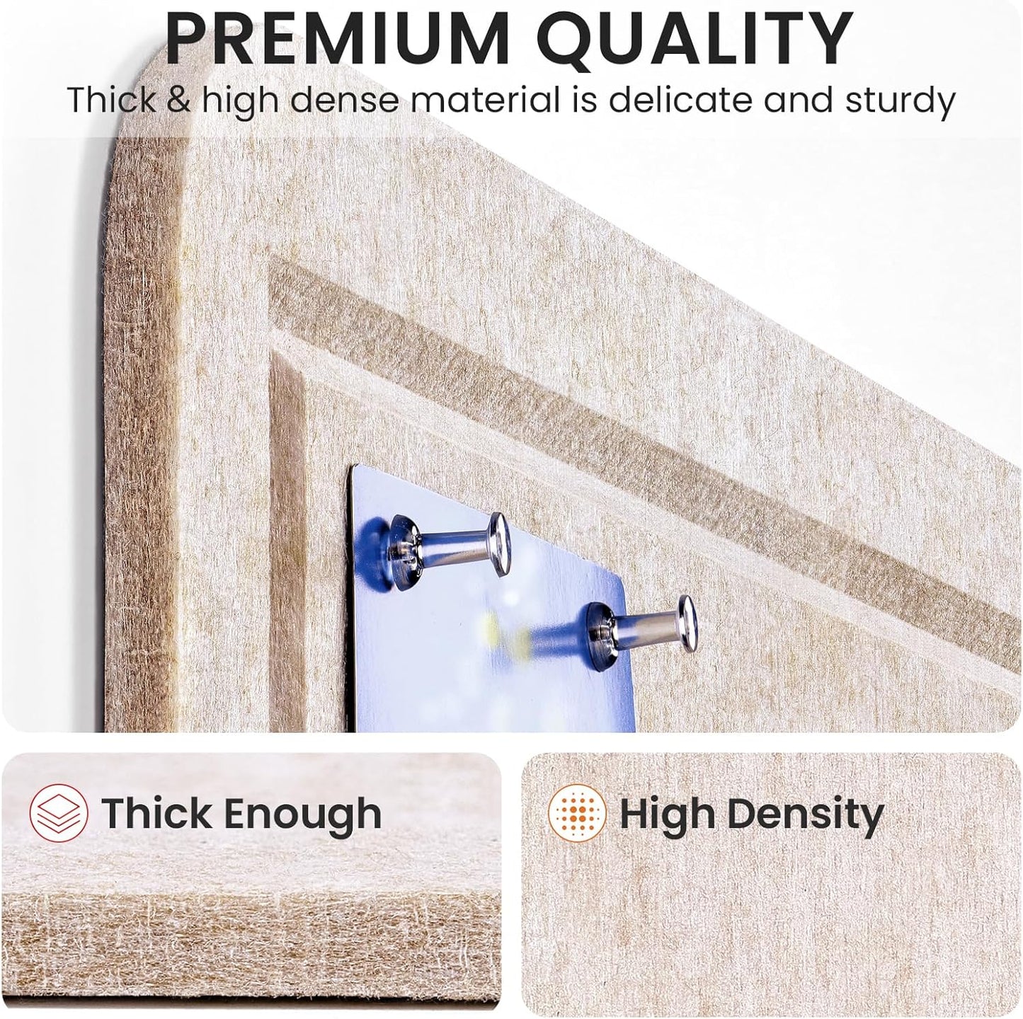 Large Bulletin Board, 60 X 36 Inches Felt Cork Board with 40 Pushpins, Foldable Felt Notice Pin Board Photo Display Board with Self-Adhesive Tape for Office Home School