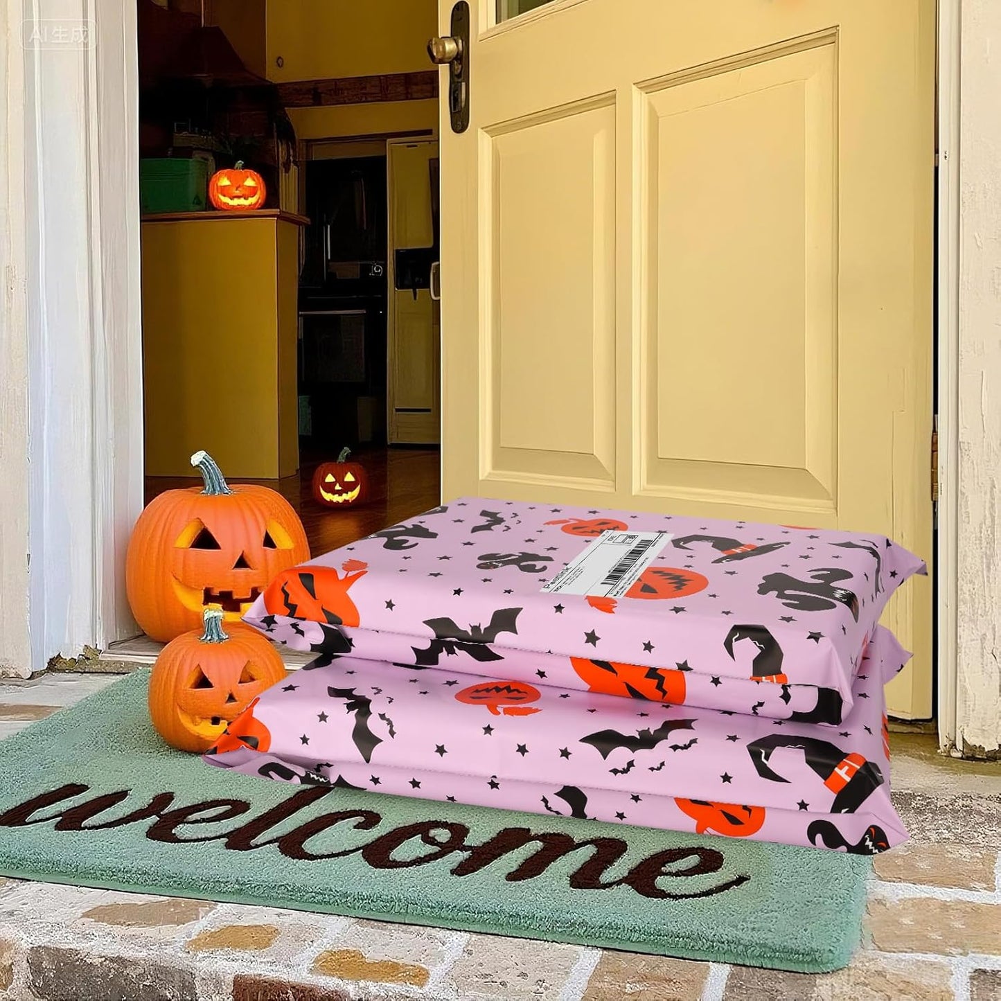 Halloween Poly Mailer 10x13 Inch 25 Pcs, Waterproof Shipping Bags for Clothing, Tear-Resistant Mailier Bags, Strong Mailing Bags with Self-Seal - Purple