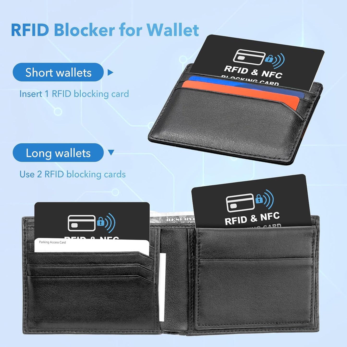 6 Pack RFID Blocking Cards, Safe Guard Card Protector for Debit Credit Card, Passport, RFID Blocker for Wallet Purse, Protection Against Unauthorized Scanning and Data Theft