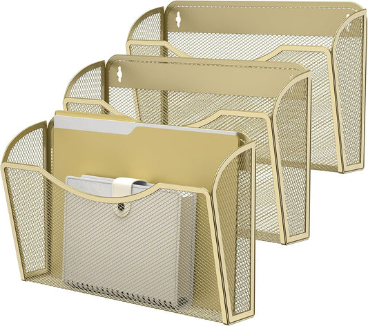 Wall File Organizer,Hanging Wall Mounted File Folder Binder Holder Mail Organizer for Office,Home and School Supplies