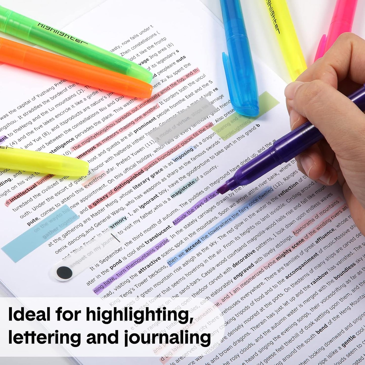 Thenshop 150 Pcs Highlighter Bulk Pack Assorted Colors Highlighter Markers Chisel Tip Fluorescent Pens for Office Classroom Back to School Supplies