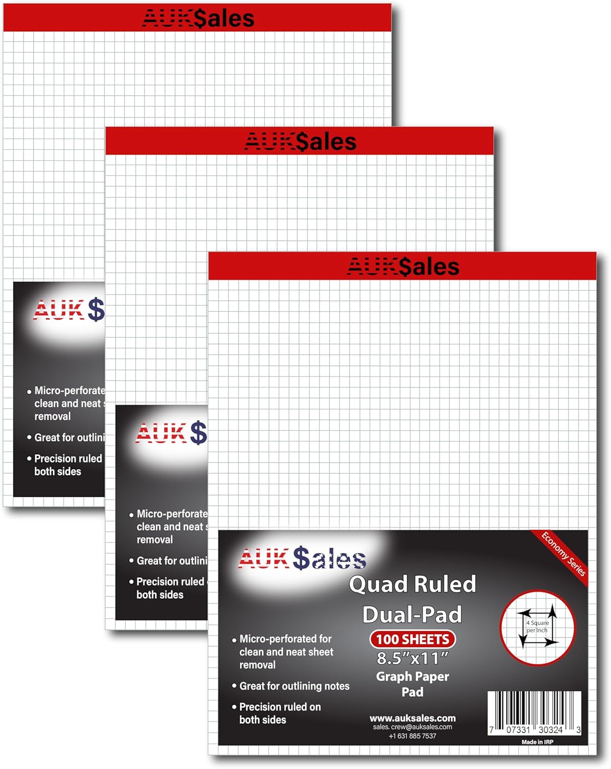 Graph Paper Pad Multisize (3, 8.5" x 11")