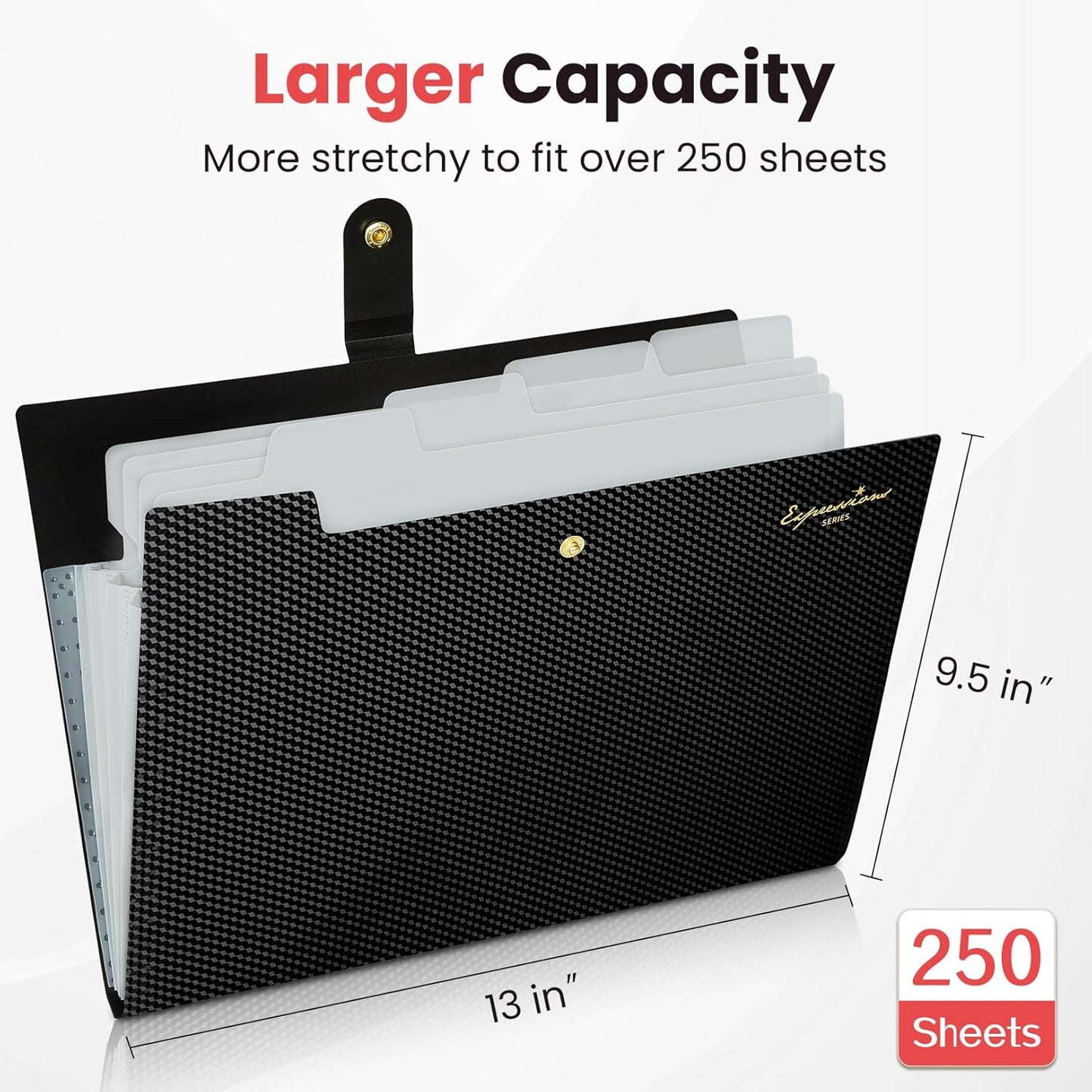 Sooez Expanding File Folder, Letter Size Accordion File Organizer, 5 Pocket Folders for Documents, Portable Filling Products for School Office Supplies, Navy Blue