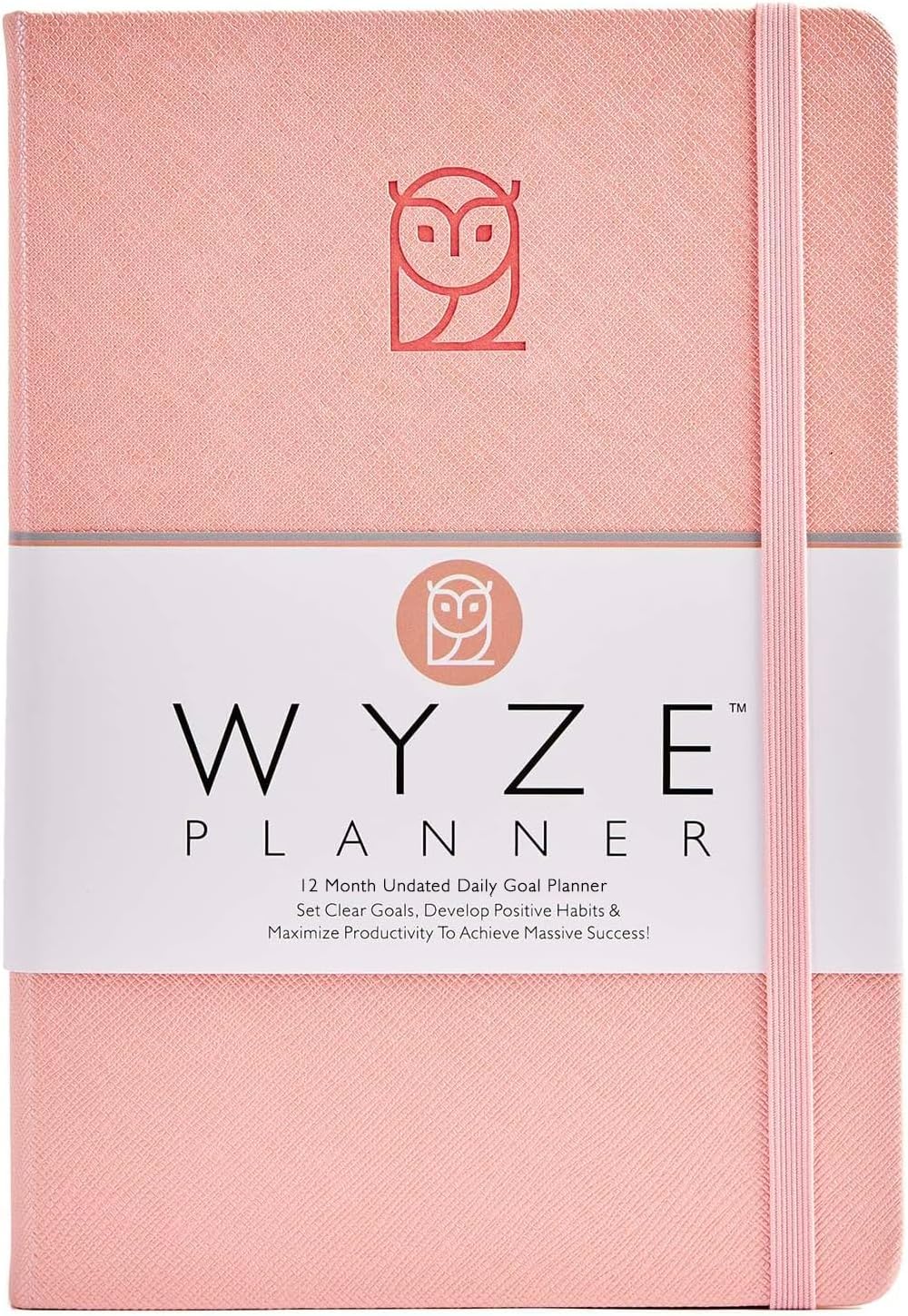 Undated Daily Planner – 1-Year B5 Productivity Organizer with Two-Page Weekly Spread, Goal Setting, Habit Tracker, Weekly & Monthly Pages – Hardcover Time Management Notebook (Pink)