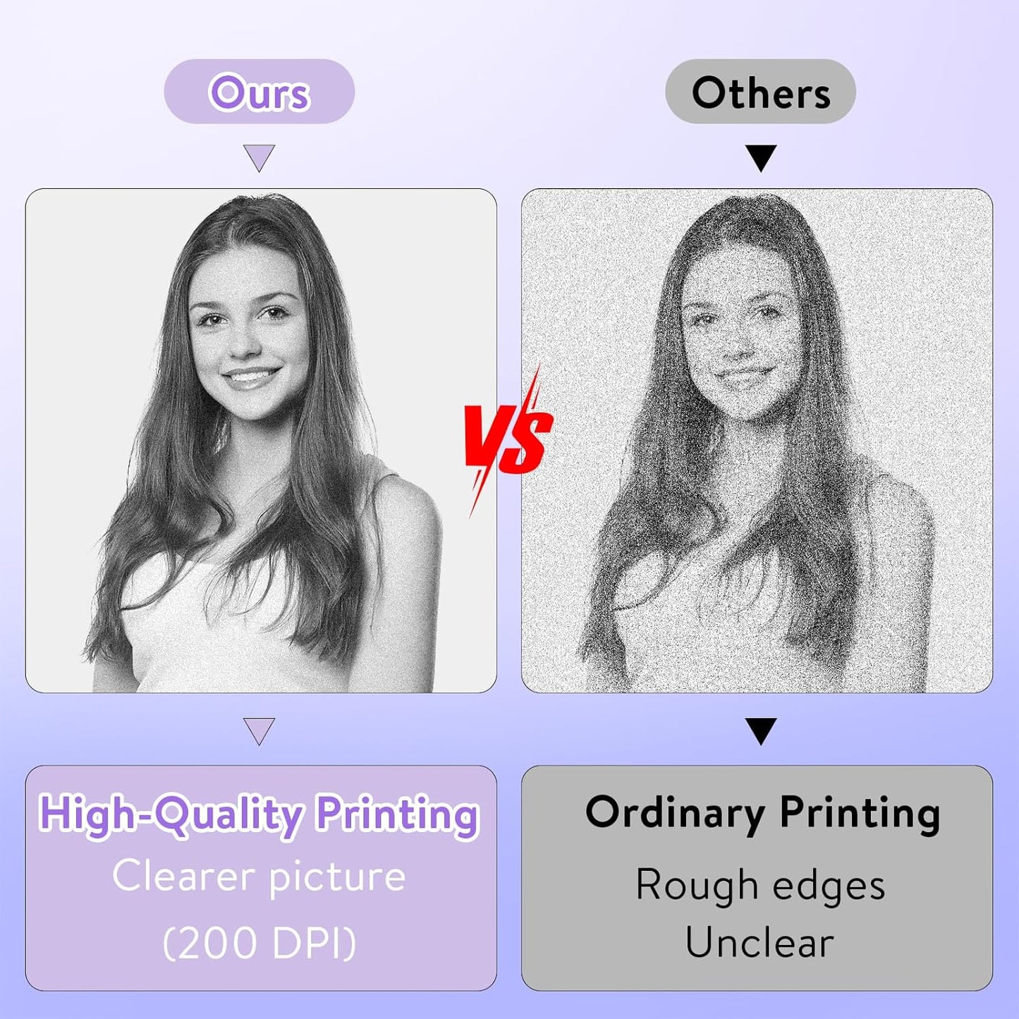 HuiJuKeJi Mini Sticker Printer Bluetooth Smart Pocket Inkless Thermal Printer with 11 Rolls Thermal Paper and Sticker for iOS&Android, Portable Receipt Printer for Photo Journal Notes Memo