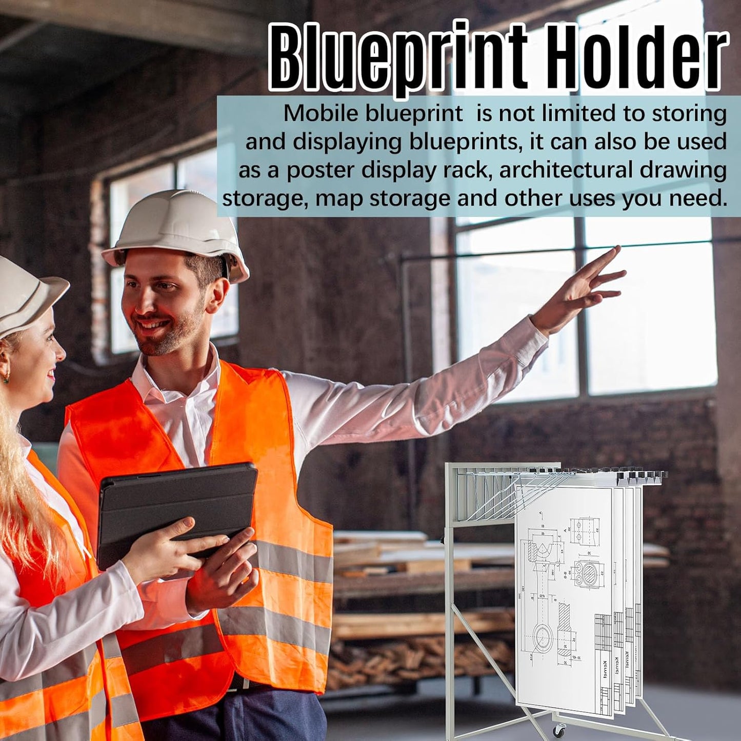 Estune 6 Pcs Blueprint Hanging Clamps Binding Strips Storage for Construction Paper Poster Plans Drawings Arts(18 Inches)