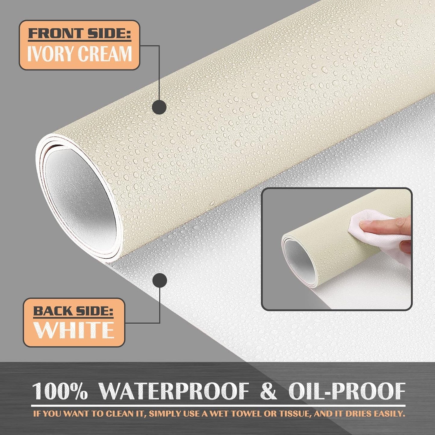 K KNODEL Large Office Leather Desk Mat, Mouse and Keyboard Pad, Computer and Laptop Mat, Desktop Protector and Cover, Writing Pad and Blotter (47.2"x23.6", Ivory Cream)