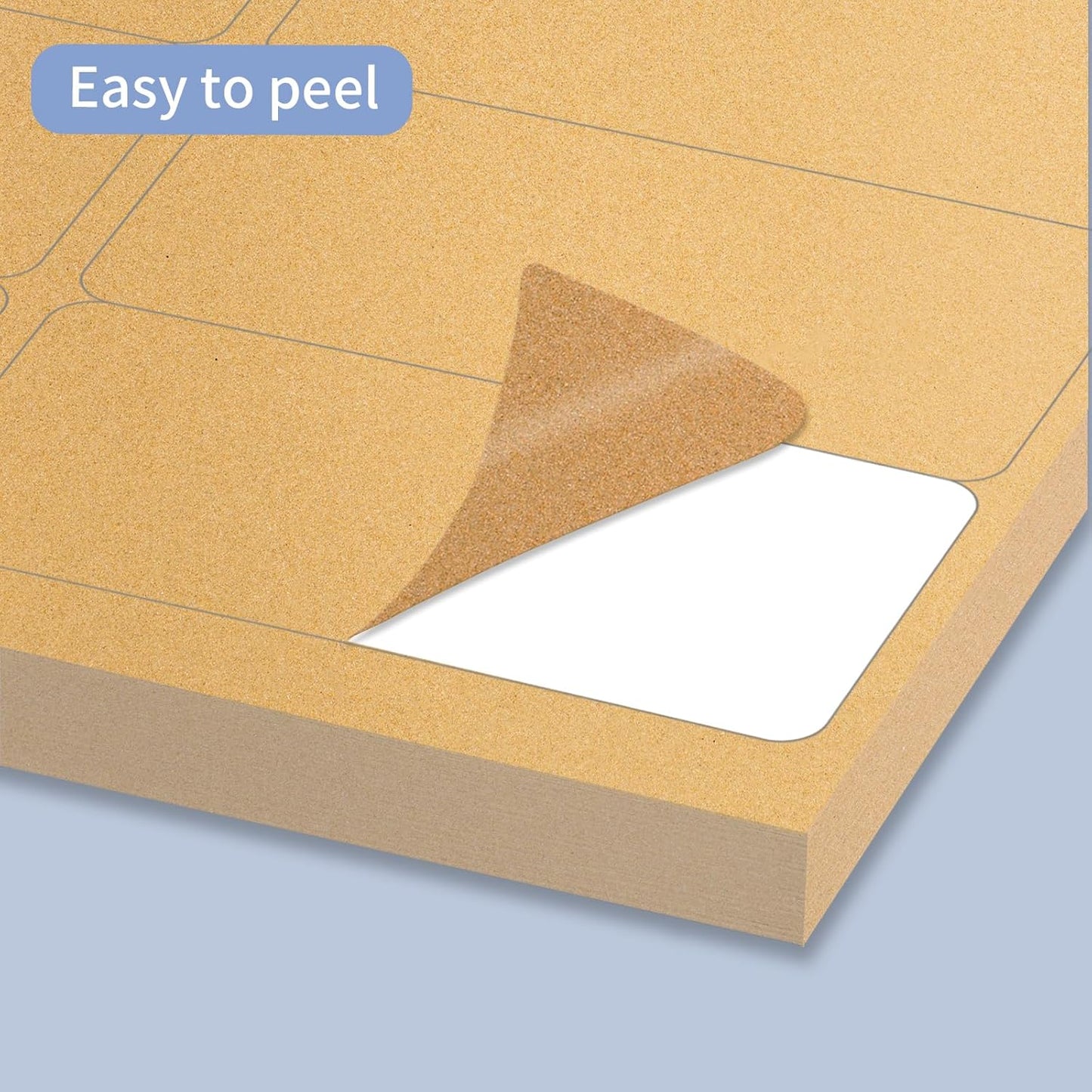 Shipping Labels Stickers, 2"×4" Printable Mailing Label for Laser/Inkjet Printing- Matte, Permanent Adhesive Labels Stickers (Kraft Brown)