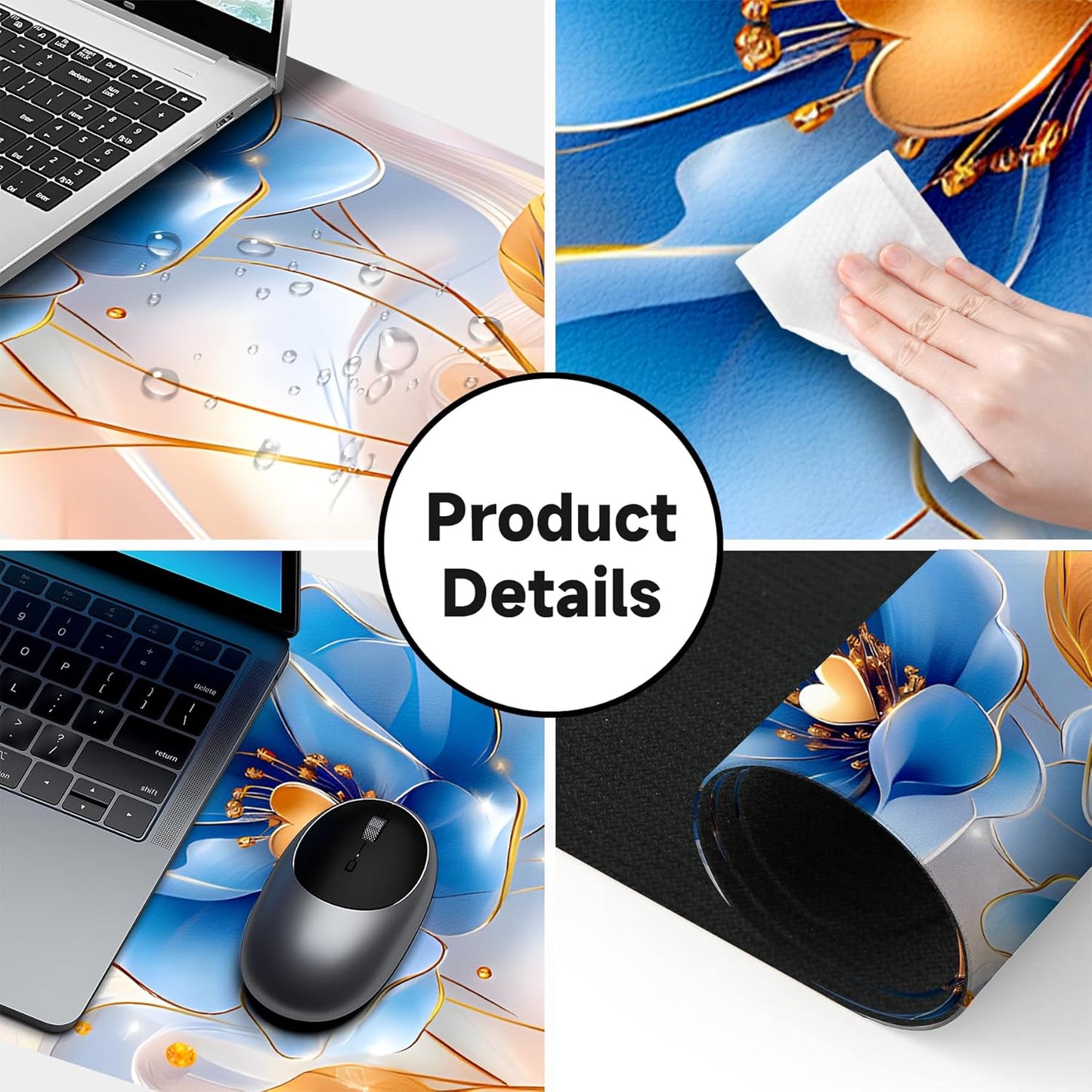 Large Gaming Mouse Pad (31.5"x11.8") - XXL PU Leather Waterproof Desk Mat with Non-Slip Rubber Base for Keyboard, PC & Office