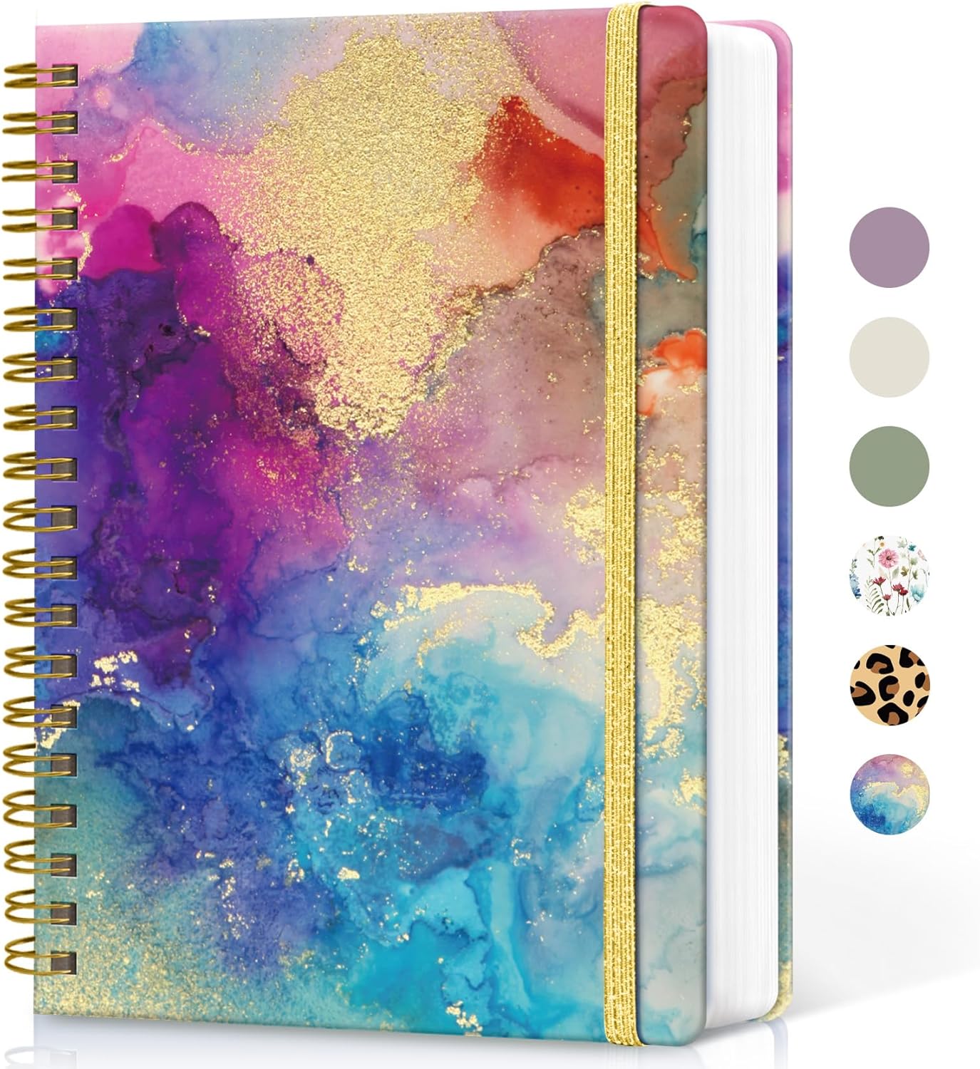 Spiral Dotted Notebook Journal for Work, 300 Pages, Thick B5 (7.1"x10") Bullet Dotted Journal for Women & Writing, Hardcover Notebook for Note Taking, Perfect for Work School Note Taking Business, Color Splash