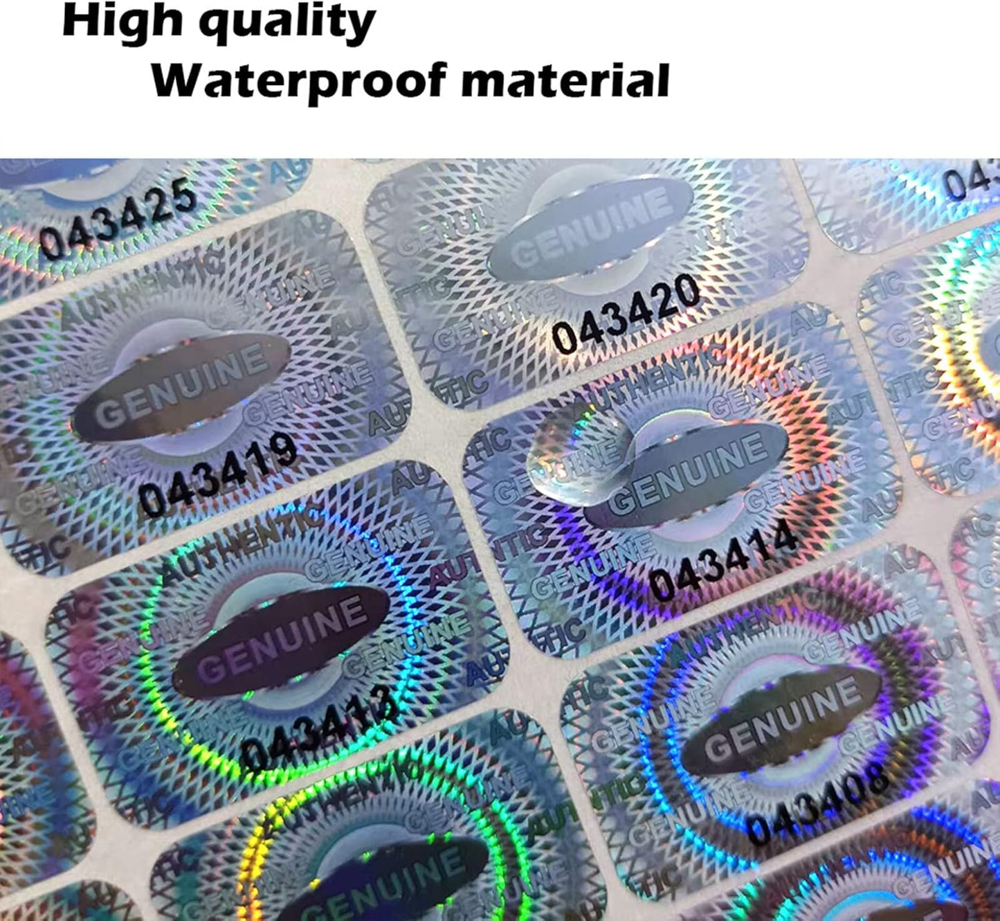 dose not apply 300 Pcs Authentic Hologram Labels/Stickers Silver Transfer Tamper Evident Security Warranty Void Seals/Stickers High Security Proof with Unique Sequential Serial Numbering（1X0.6 inch）