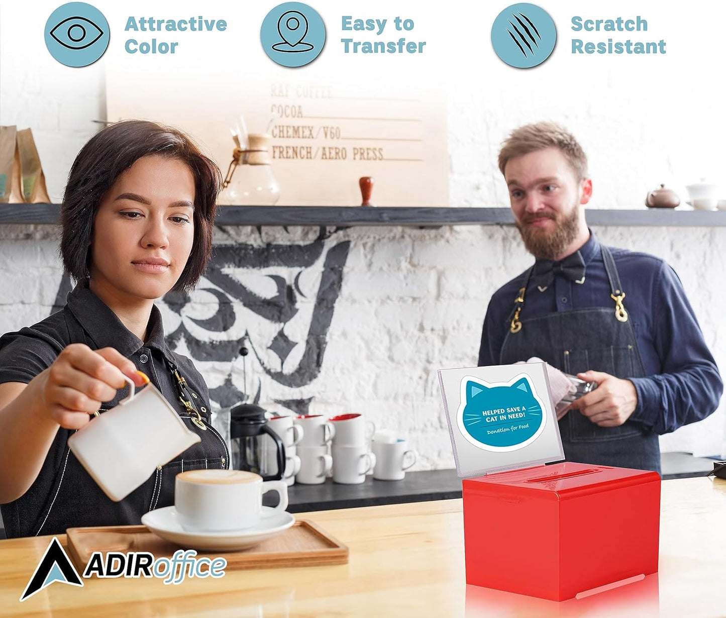 Adir Suggestion Box with Slot and Lock – Acrylic Donation Box for Fundraising, Drawing Box for Raffle, Funraiser Box, Tip Box with Lock - 6.25x4.5x 4 Inches voting box with slot and Sign Holder