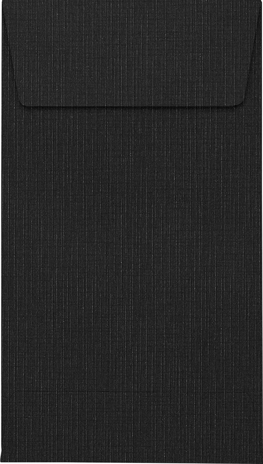 LUXPaper #5 1/2 Coin Envelopes | Peel & Press | 3 1/8" x 5 1/2" | Black Linen | 80lb. Text | 250 Qty