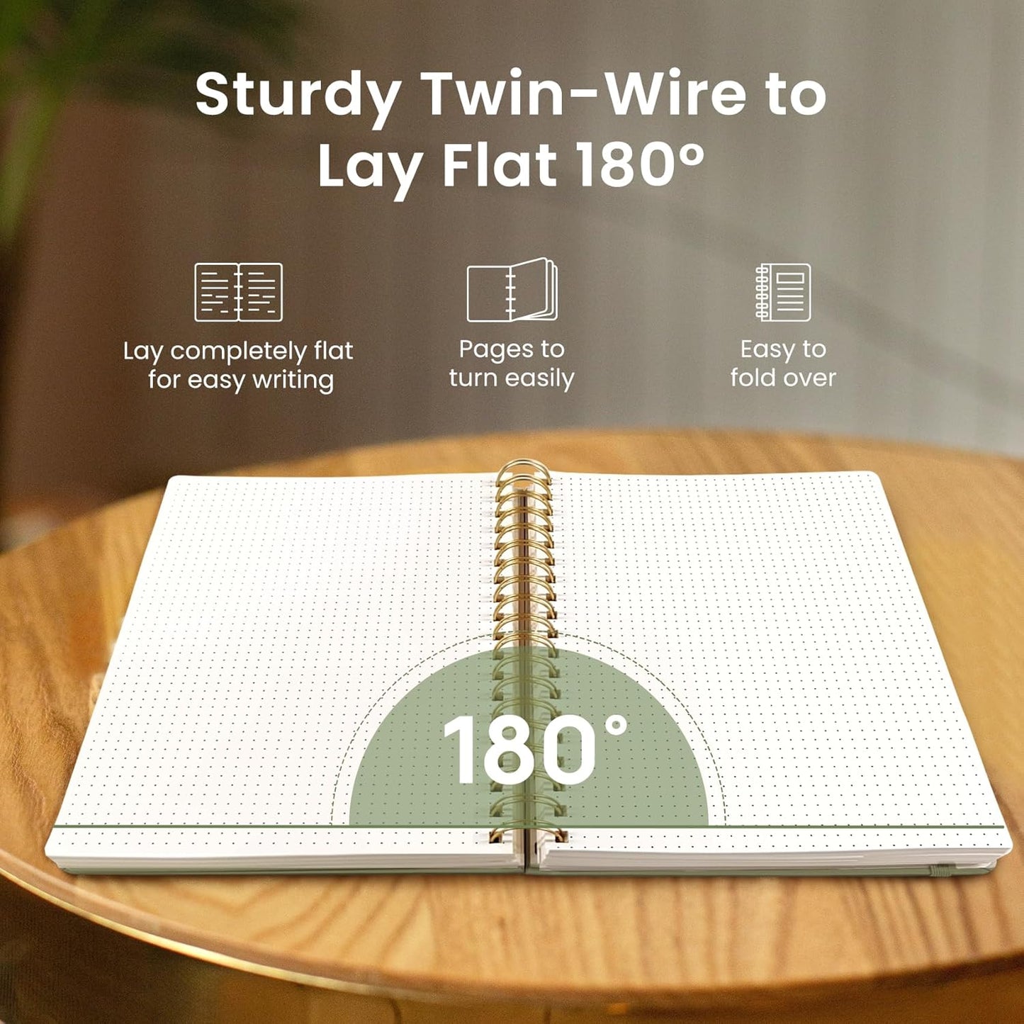 Spiral Dotted Notebook Journal for Work, 300 Pages, Thick B5 (7.1"x10") Bullet Dotted Journal for Women & Writing, Hardcover Notebook for Note Taking, Perfect for Work School Note Taking Business, Green