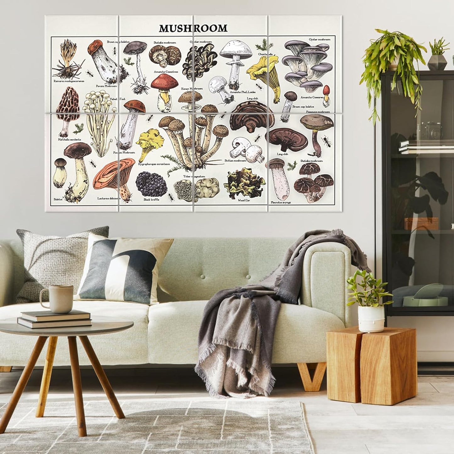 Art Acoustic Panels, 8 Pack 48"X32" Soundproof Wall Panels Self-adhesive Decorative Sound Absorbing Padding, Noise Dampening Canceling Reducing for Room Office (Mushroom)